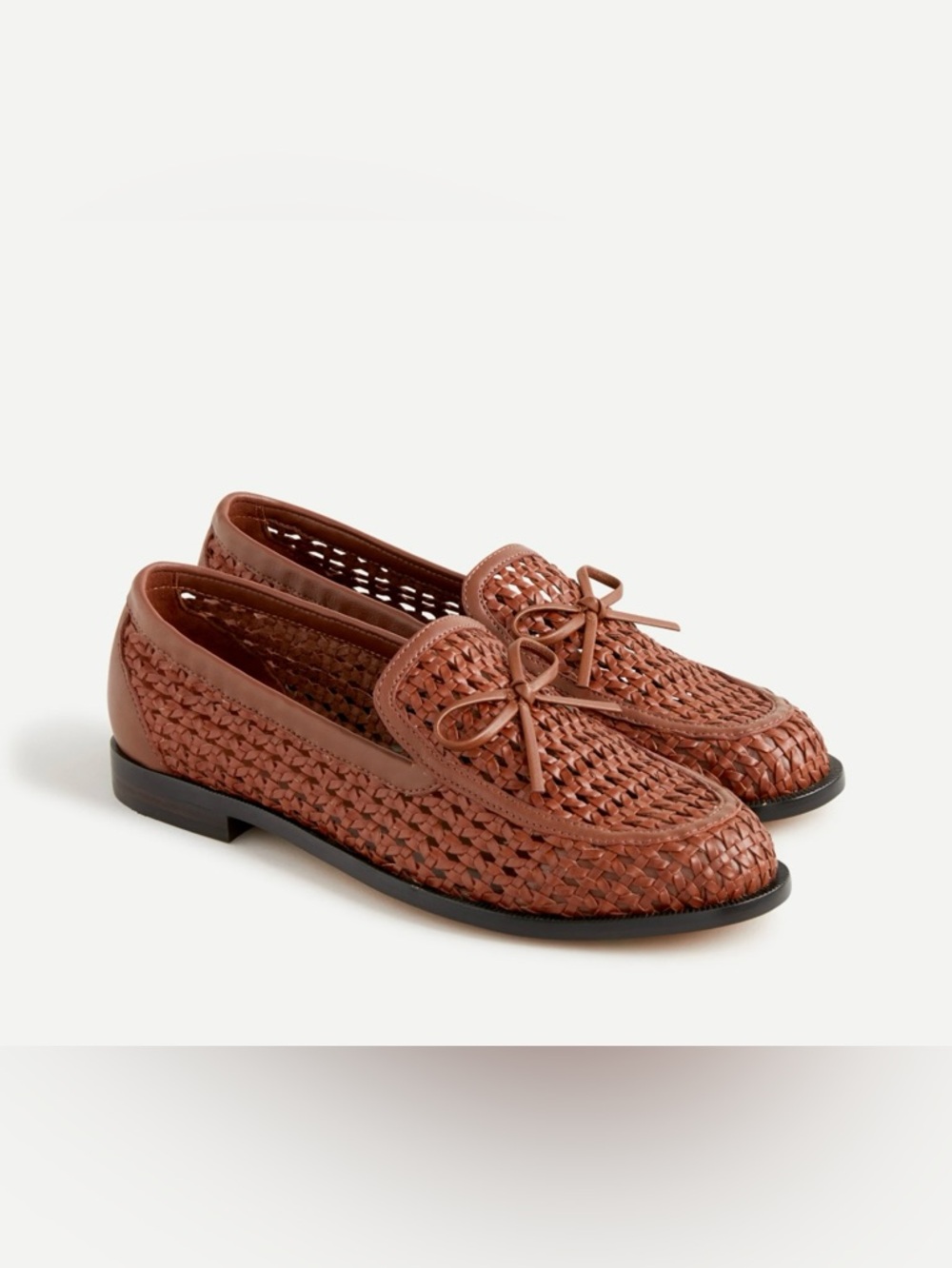 J. Crew Brown Woven Leather Moccasins